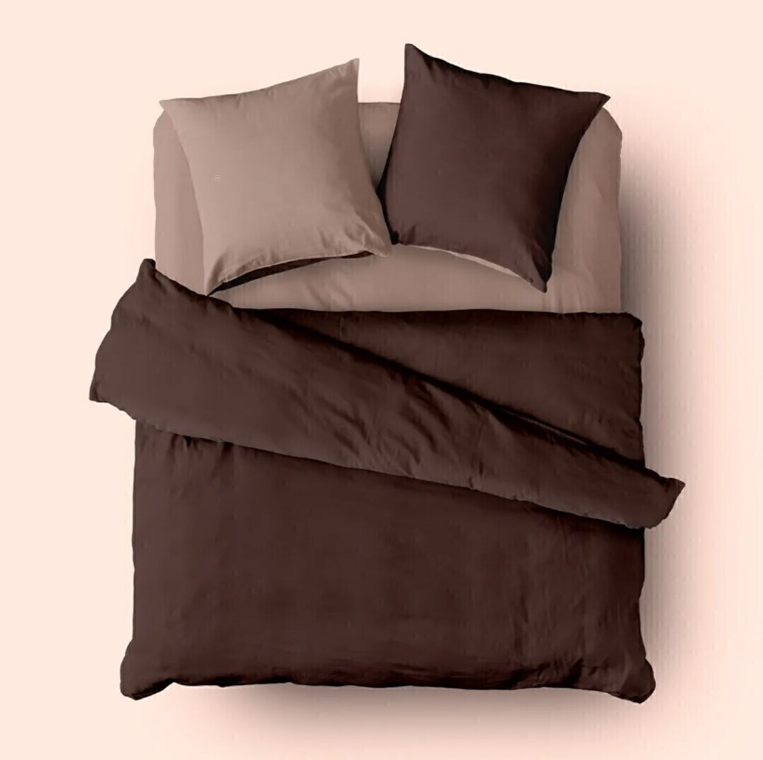 КПБ 1,5сп перкаль Унисон <86402-11/86028-11 Cappuccino  Unicolor>