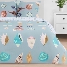 КПБ 1,5сп поплин Этель <Sea shell, нав.70*70-2шт>