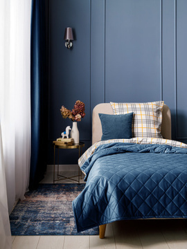 Покрывало стеганое велюровое MONACO Decor Magic, LANA, DENIM<LANA, 150*210, 1,5 спальные, DENIM>