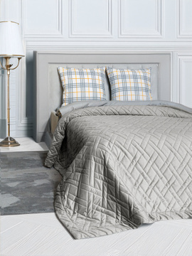 Покрывало стеганое велюровое ADRIA Decor Magic, MONO, SMOKE<MONO, 135*230, односпальное, SMOKE>