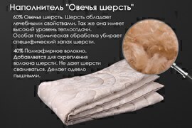 Одеяло овечья шерсть поплин Реноме