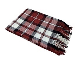 Плед Валенсия с бахромой Влади, белый-красный-антрацит, BABBLE<9050112 БАБЛ, 140*200, белый-красный-антрацит, 1.5 спальные>