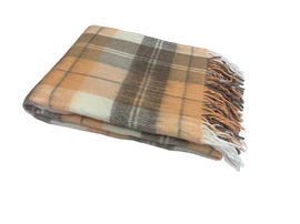 Плед Эльф с бахромой Влади, белый-коралловый-св.коричневый, NOAH<9050208,  NOAH, 140*200, белый-коралл-св.коричневый, 1.5 спальные>