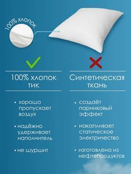 Подушка Облако заменитель лебяжьего пуха в тике Реноме