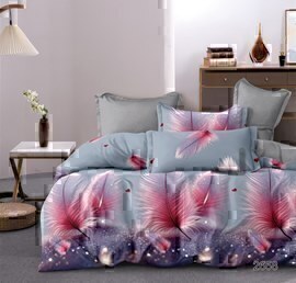 КПБ сатин Темно-синяя коллекция с простыней на резинке Стандарт Реноме 