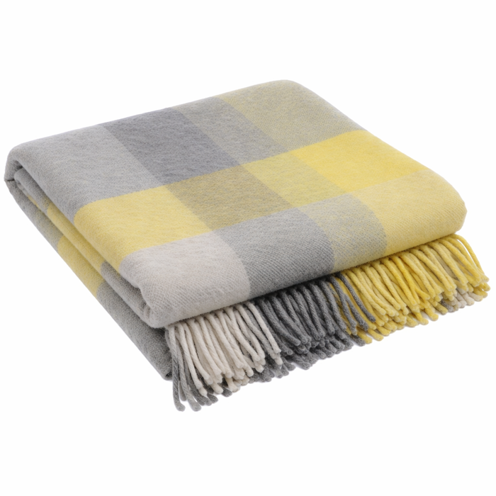 Плед Эльф с бахромой Влади, белый/серый<9050342,  140*200, бел-сер-желт рап.8, 1.5 спальные>